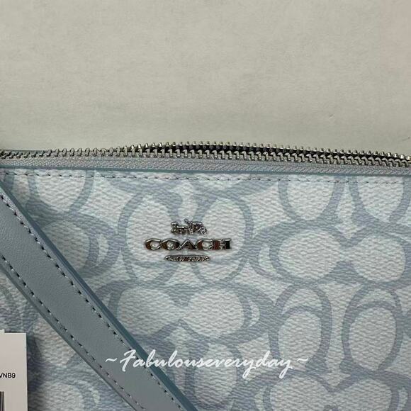Coach Nolita 19 Shoulder Bag Wristlet In Sketch Signature Canvas CBM72 Ice Blue - Picture 6 of 8